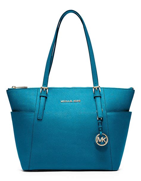 michael kors blue leather bag.